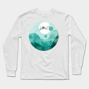 Green Aqua Loves Midnight Long Sleeve T-Shirt